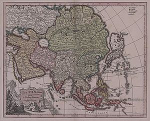Asien-Karte  Colorierter Kupferstich