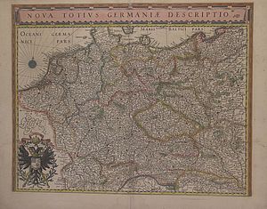 Deutschland-Karte  Colorierter Kupferstich