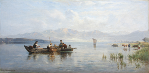 "Kappis, Fischerboote auf dem Starnberger See"