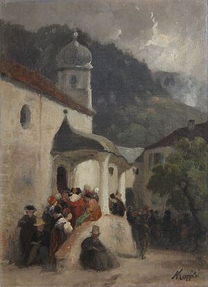 "Albert Kappis, Kirchgang in Triberg, um 1885"