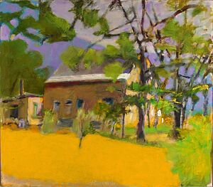 "Kahn, Halb auf der Straße, halb im Wald, G 1986"